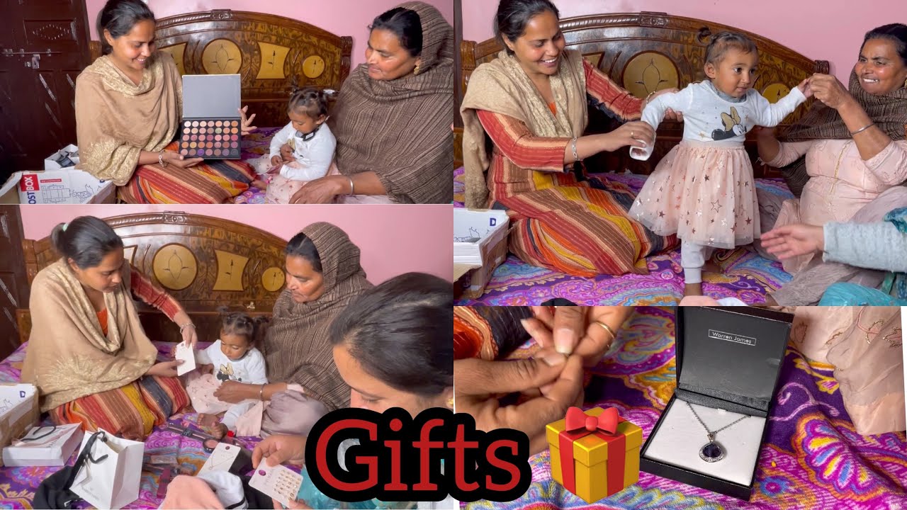 PREET DE FRIEND NY PEJE FOREIGN TO SAREA LAI GIFT 🎁, GURMEHAR DE GIFT 💝 SAREA NALO SHONE