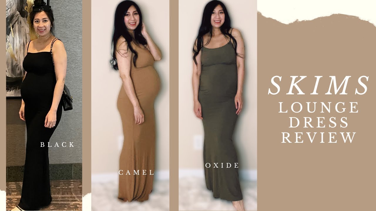 SKIMS Soft Lounge Dress Review | Comfy Pregnancy Style Try-On Haul 2022