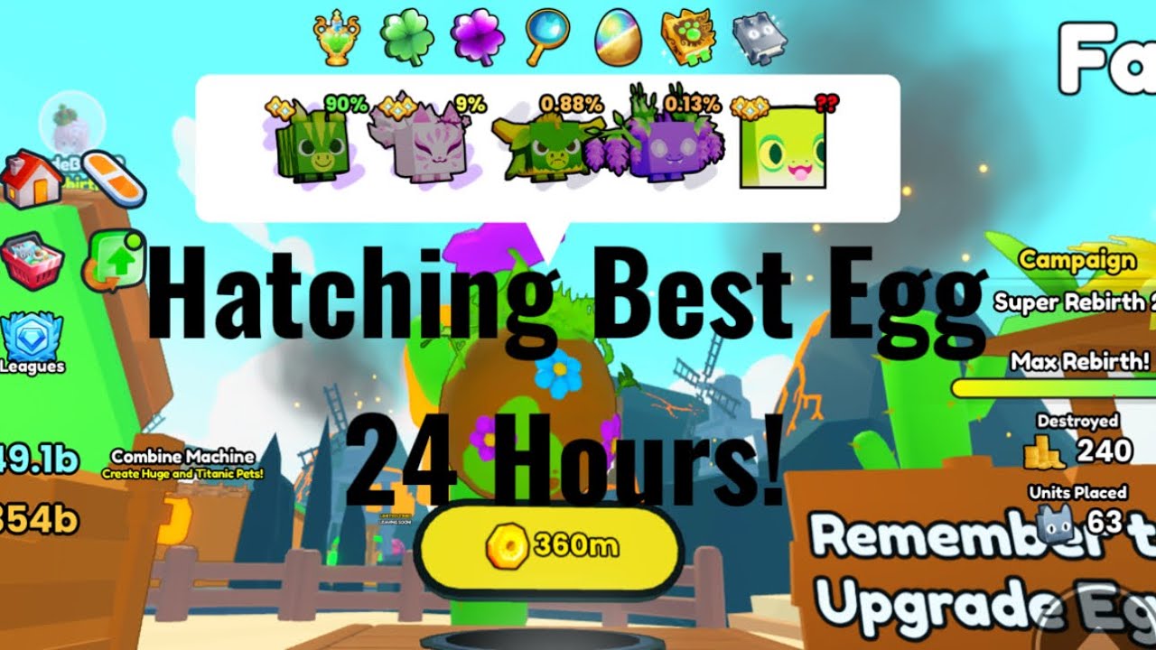 Hatching Best Garden Egg For 24 Hours! Pet Sim 99