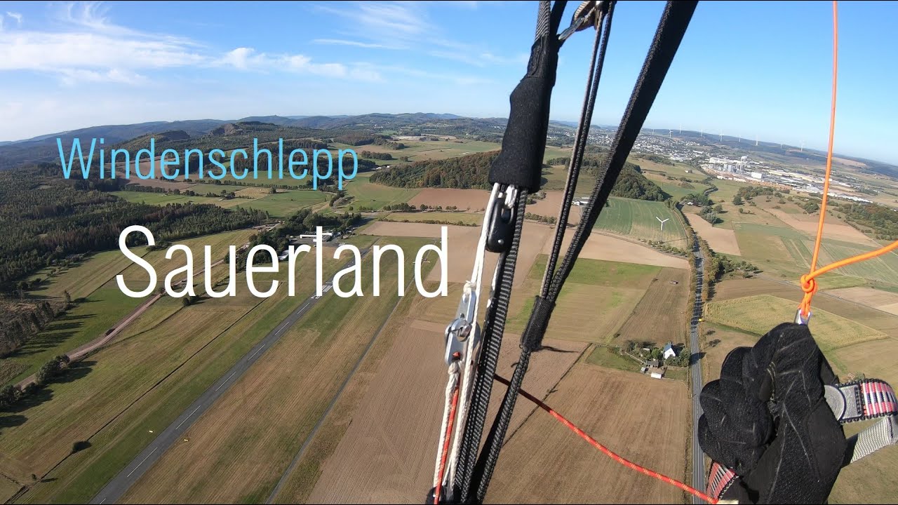 Gleitschirm-Schlepp über dem Sauerland (Brilon) /4K/GoPro