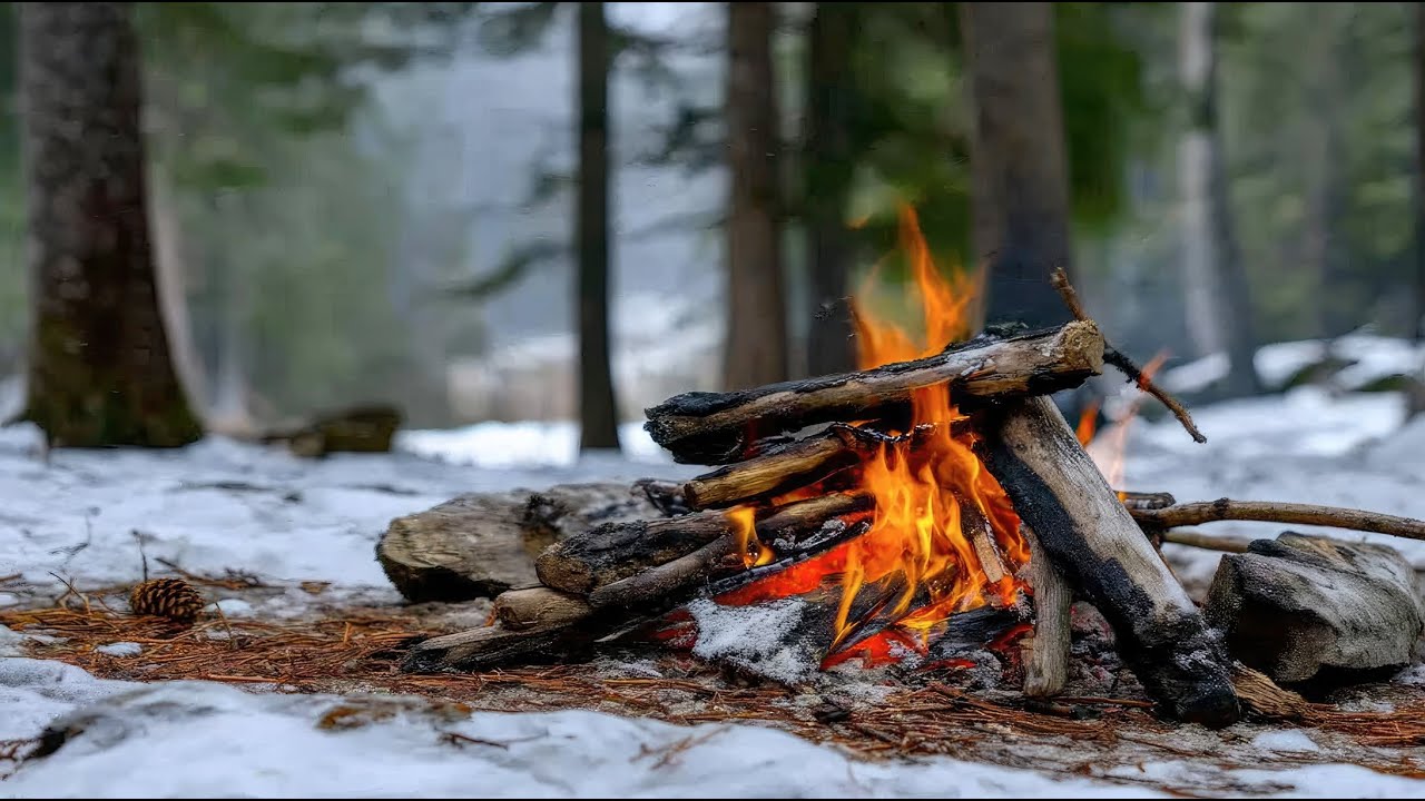 ❄️Cozy Winter Fireplace 24/7 | 🔥Fireplace Crackling | Snowy Forest Ambience
