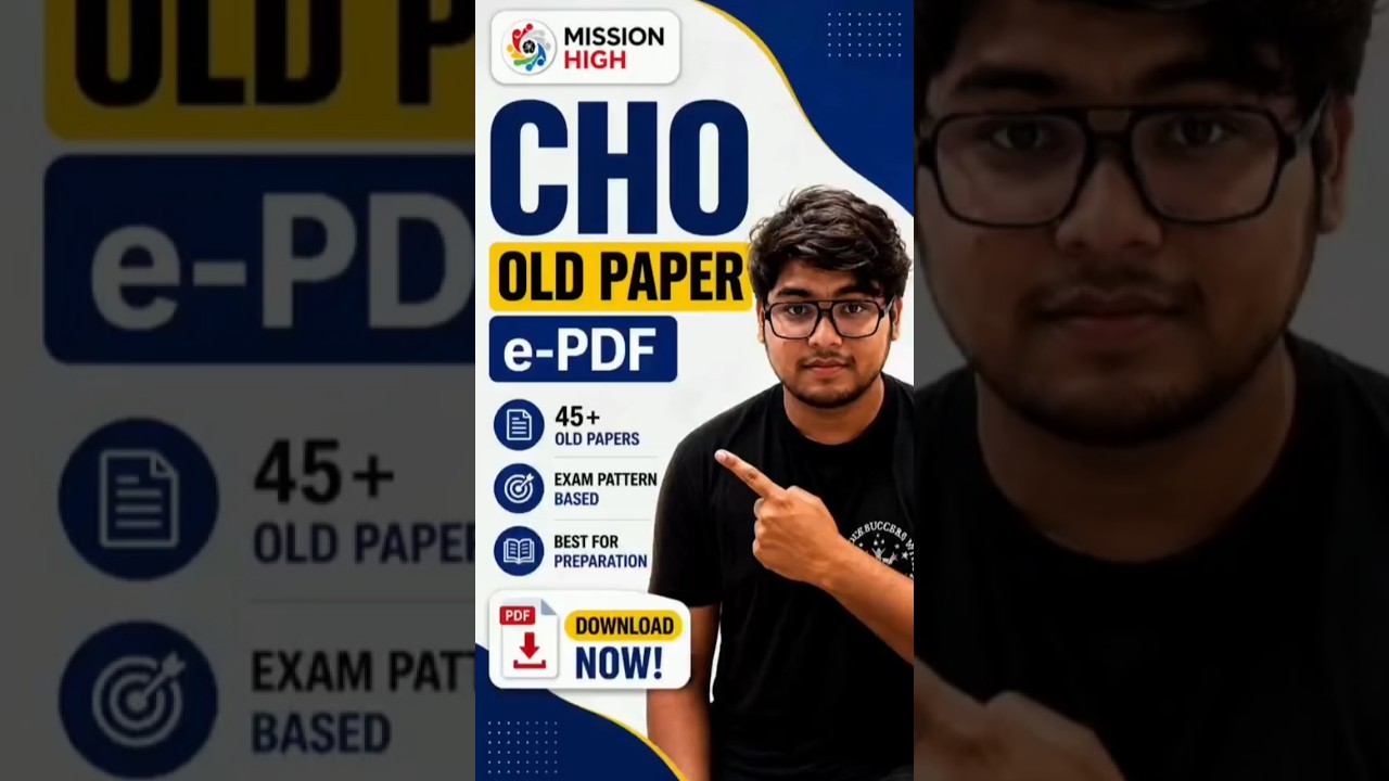 CHO Previous Year Papers e-PDF (2015&ndash;2026) 📚 | 45+ Solved PYQs | All State CHO Exams #chopyq