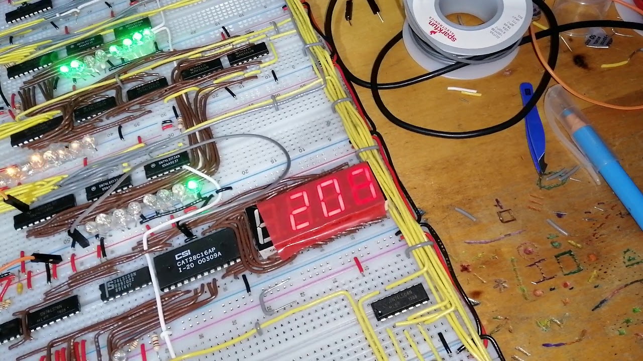 Counting program on 8bit 74LS logic processor :)