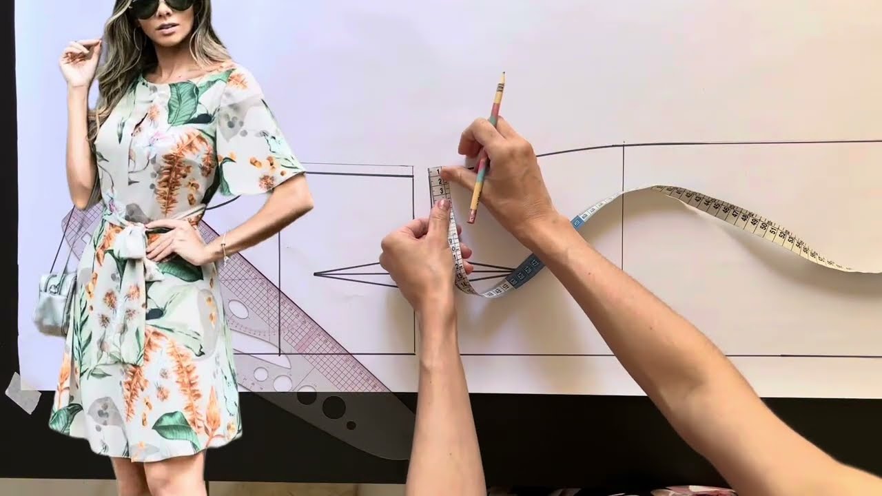 Vestido facil de fazer com mangas gode e saia levemente evase | VIVIANE PRATES #vestidoevase #diy