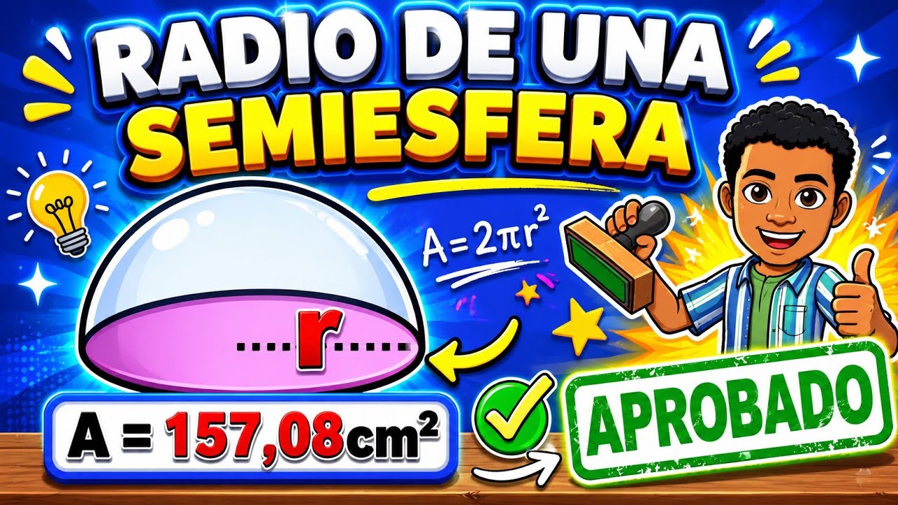 HALLAR EL RADIO DE UNA SEMIESFERA CON EL AREA O SUPERFICIE - PROFE EDINSONNET