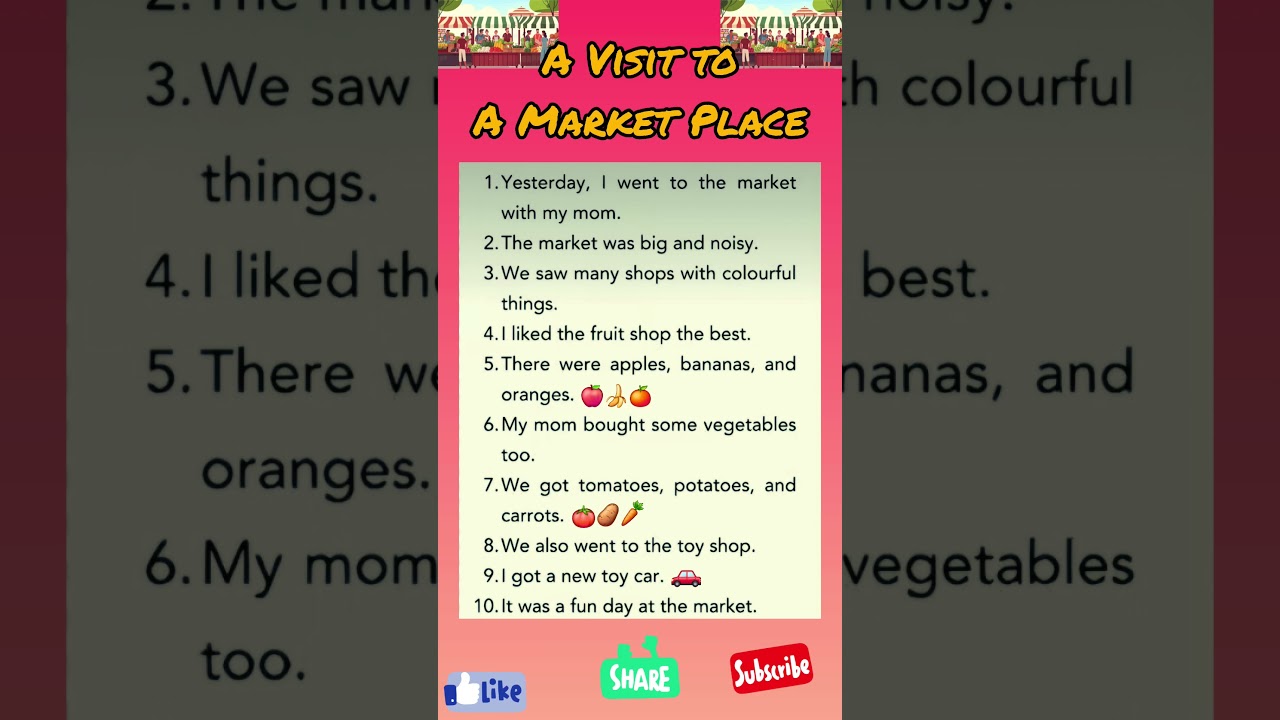A visit to a Market Place | Essay on a visit to a Marker Place in English #10linesessayinenglish