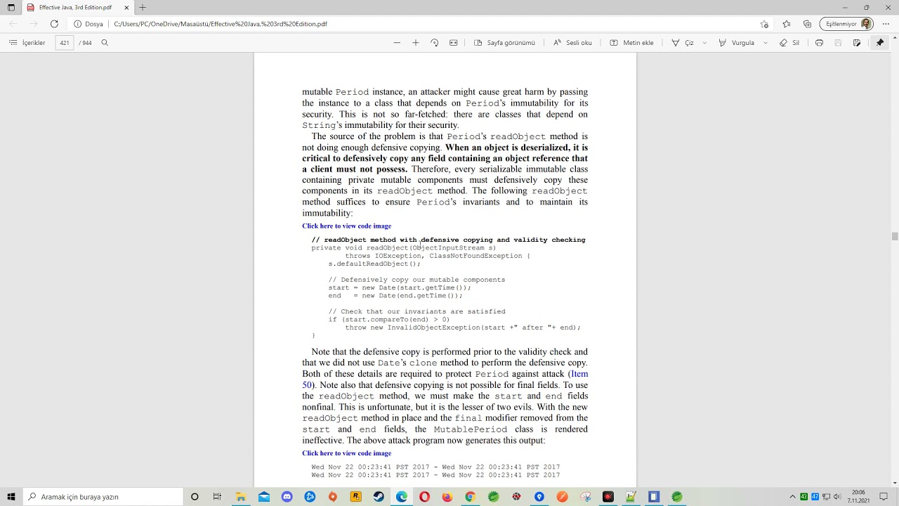 Java Serialization - readObject, Instance Control, readResolve, Enum Types
