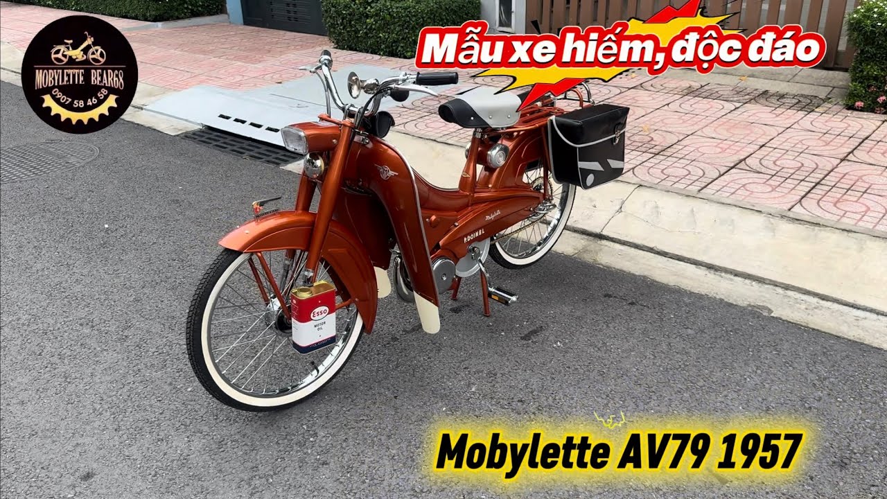 🇫🇷Mobylette AV79 1957 cổ chai vuông máy rút hàng hiếm, độc đáo, sưu tầm☎️A.Hội 0907584658(zalo)