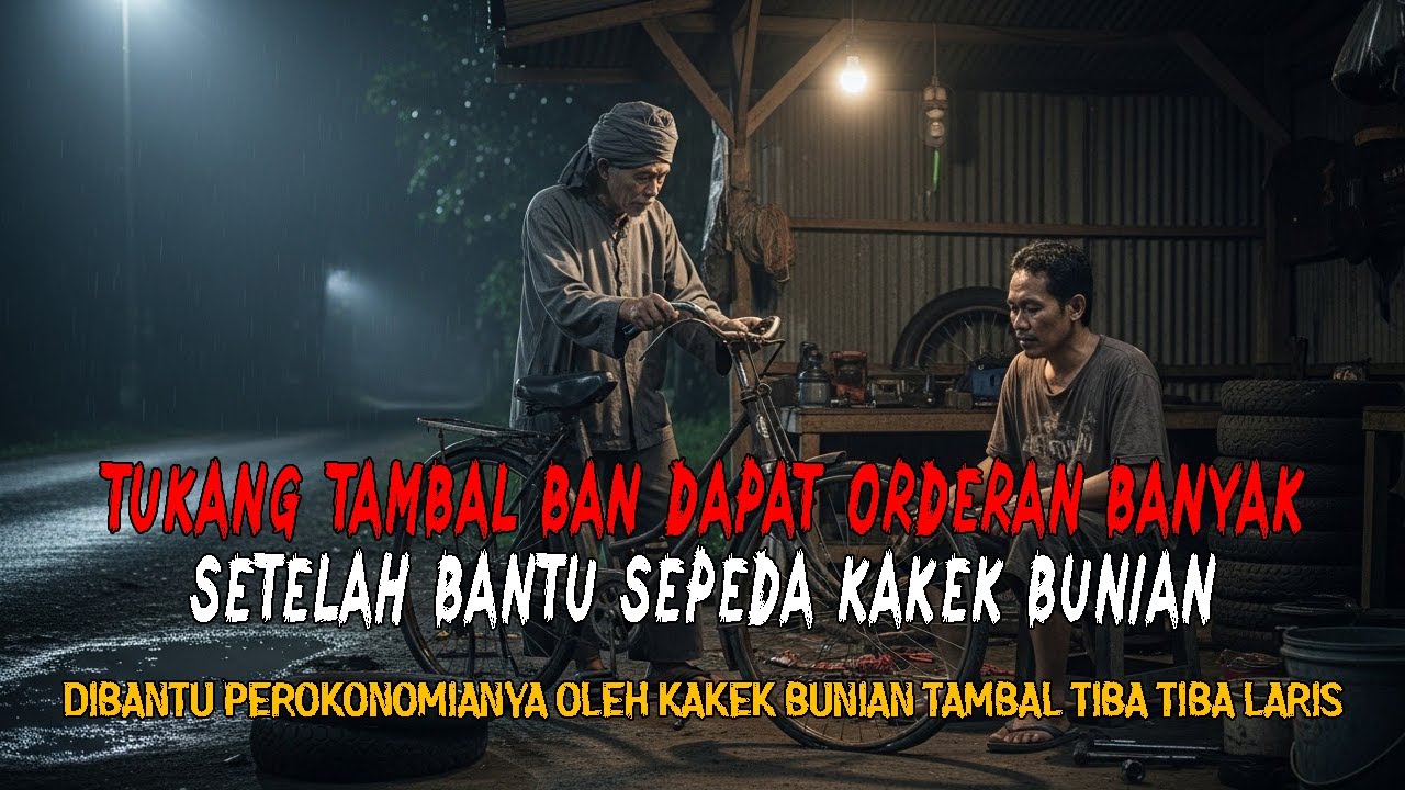 TUKANG TAMBAL BAN DAPAT ORDERAN BANYAK SETELAH BANTU SEPEDA KAKEK BUNIAN