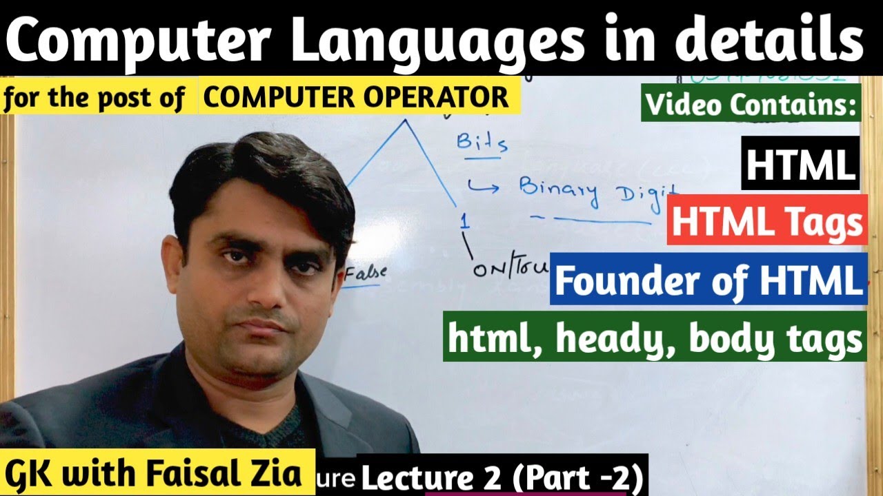 Programming Language Lecture 2 | HTML discussed in Details| GK with Faisal Zia 