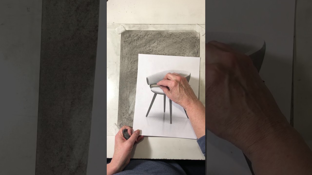 Charcoal Negative Chair Begin Drawing