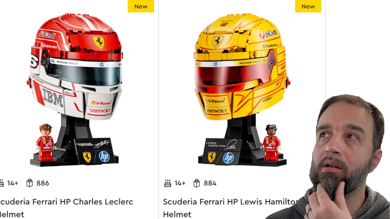 New LEGO Formula 1 Ferrari team scale replica helmets officially revealed! #NotSponsored 43022 43014