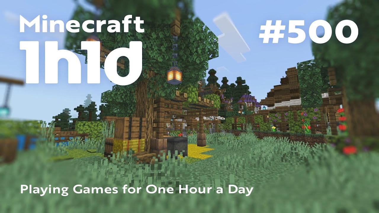 Minecraft | 1日1時間プレイ（実況なし） | 放牧場作り-日除けと浜辺への道 | 1h1d - Part 500