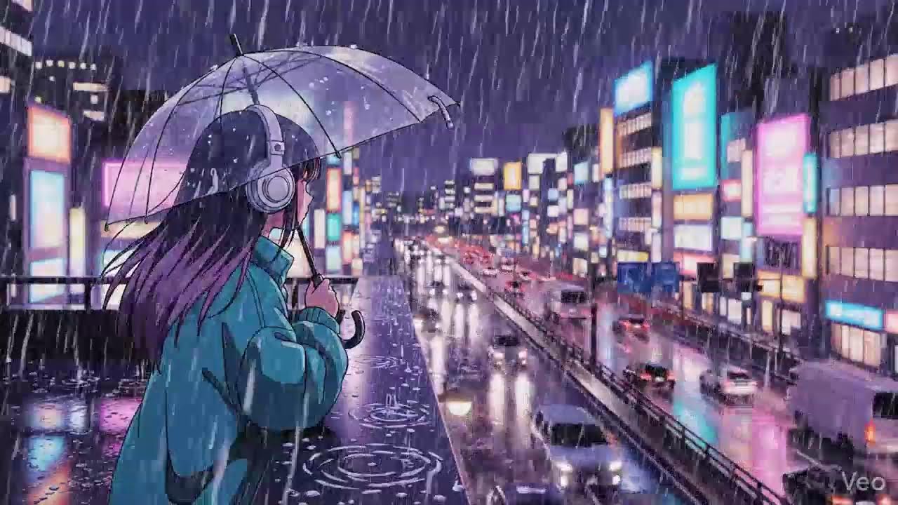 Midnight Rain 🌧️ Neon Japan Lofi for Deep Focus