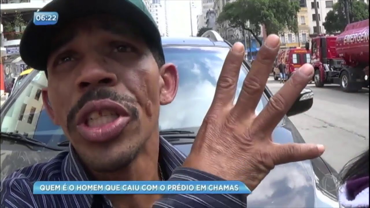 Saiba quem é o homem que caiu com o prédio em chamas