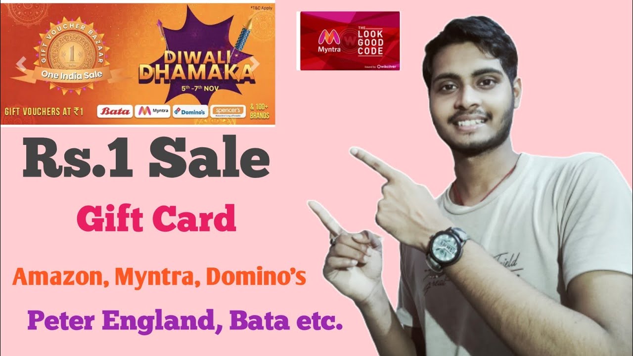 GYFTR Rs.1 Sale Gift Cards | Buy Amazon, Bata, Domino's, Peter England Gift Card in Just RS.1 |