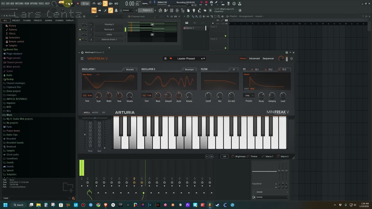 Starting with a chord progression and a basic beat.