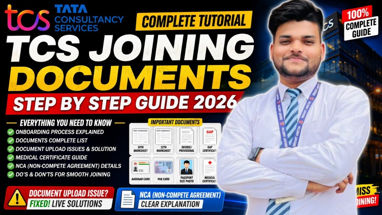 TCS Joining Process 2026 Complete Guide | TCS Joining Documents Required|TCS Onboarding Forms Upload
