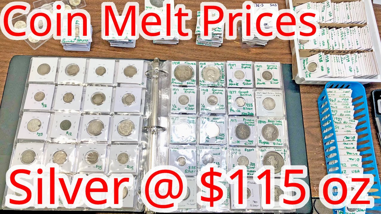 What Are Silver Coin Melt Prices at $115 Spot Price - War Nickel, Dime, Quarter, Half Dollar, More!