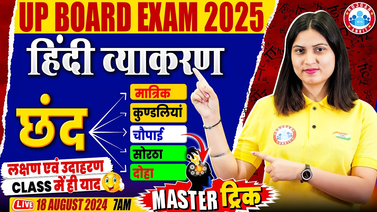 UP Board Exam 2025 | छंद, लक्षण एवं उदाहरण | Hindi Grammar Master Tricks By Varsha Mam