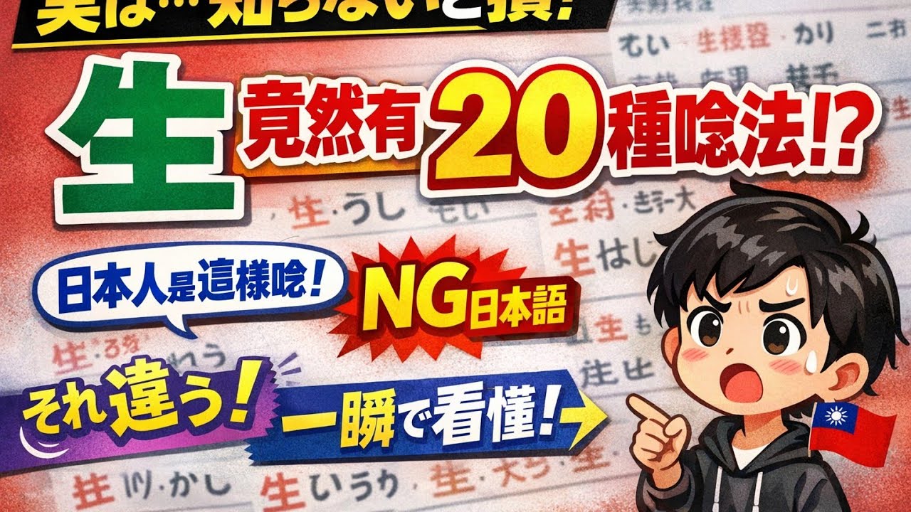【日文超複雜】一個「生」字竟然有20種唸法！？解析日文漢字背後的「變裝術」