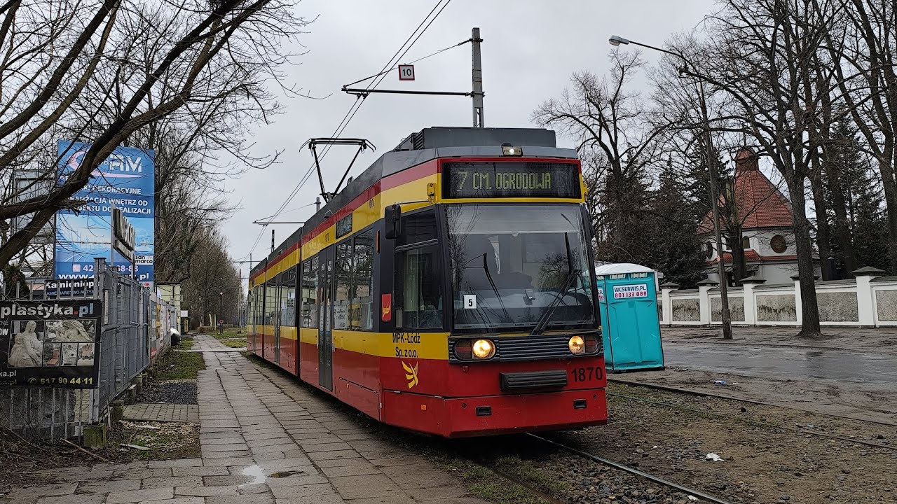 MPK Łódź | Linia 7 | Düwag NF6D #1870 | Kierunek Cmentarz Ogrodowa