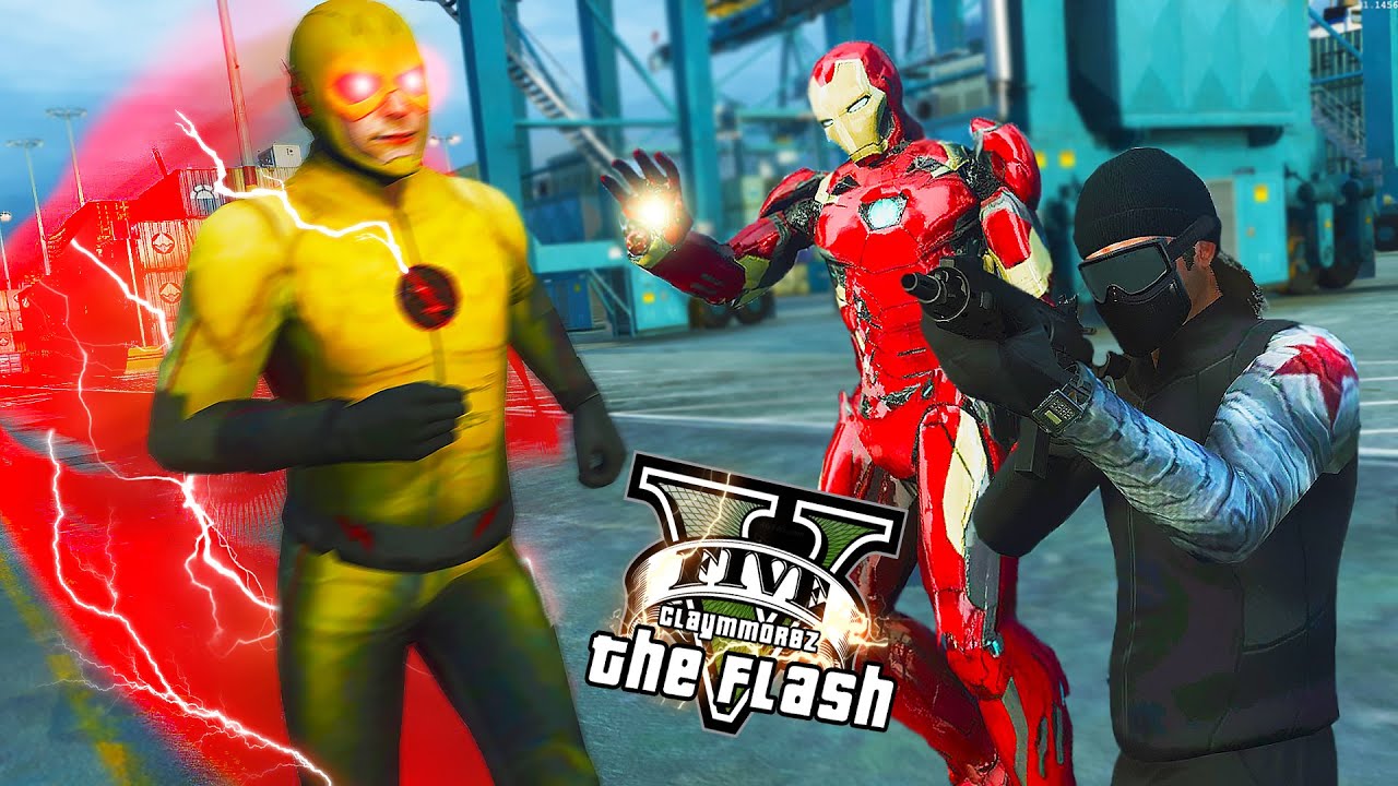 GTA 5 PC - Reverse Flash VS Iron man And Winter Soldier ! (Ultimate Flash Mod Gameplay)