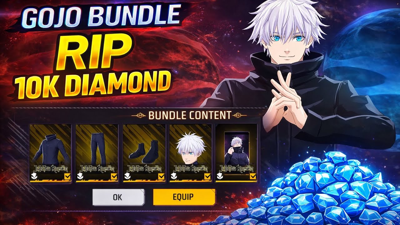 GOJO ASCENSION EVENT SPIN FREE FIRE, GOJO BUNDLE EVENT SPIN, FF NEW EVENT, FREE FIRE NEW EVENT TODAY