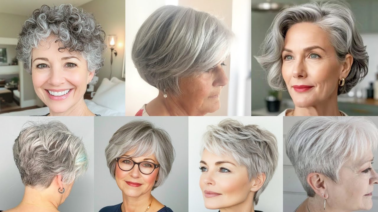 Elegant Short Haircut Ideas for Women Over 50 with Gray Hair | Chic & Low Maintenance Styles