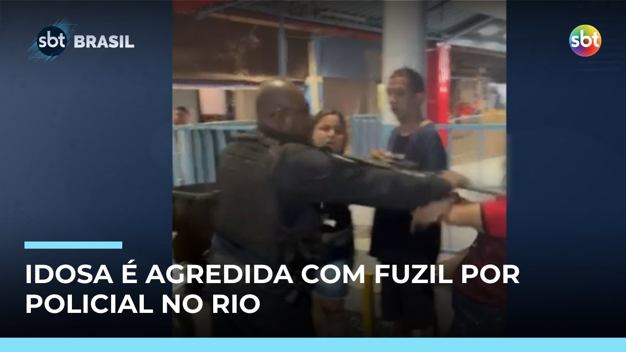 PM &eacute; flagrado agredindo idosa com fuzil no Rio; caso &eacute; investigado | #SBTBrasil