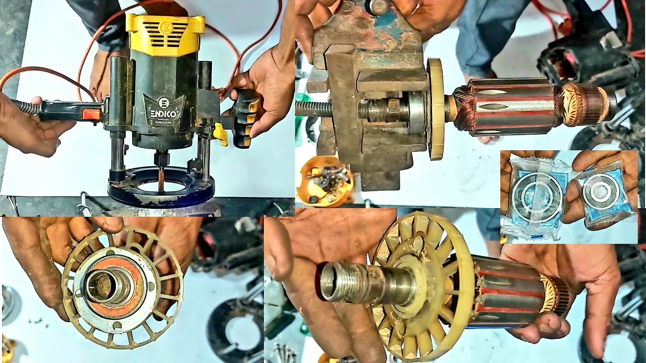 ENDICO 12mm Router Machine Repair , Bearing change 6004/6200 , Hydraulic Machine Bearing fittings