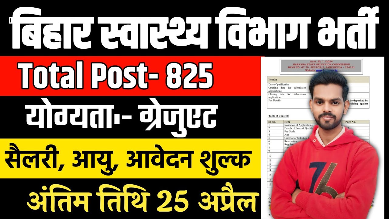 Bihar Health Department बिहार स्वास्थ् विभाग भर्ती 2024 | BCECEB VACANCY 2024  Senior Resident Tutor