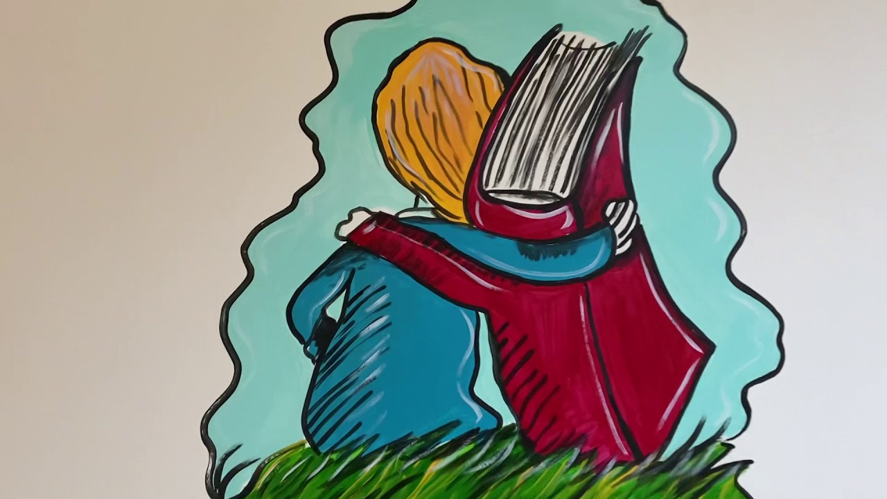 Kitap sevgisi .DUVARDAKİ SANAT DUVARIN RENGİ.RESSAM METİN DURMUŞ BAŞÖĞRETMEN TOKAT