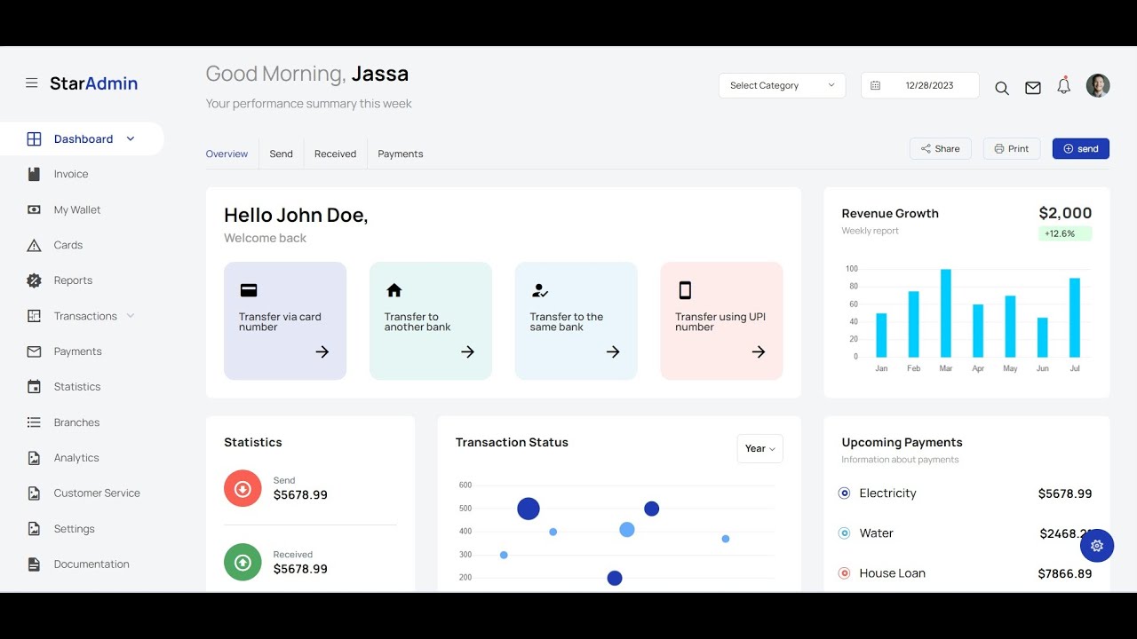 Bootstrap 5 Modern Layout Dashboard Free Working Demo