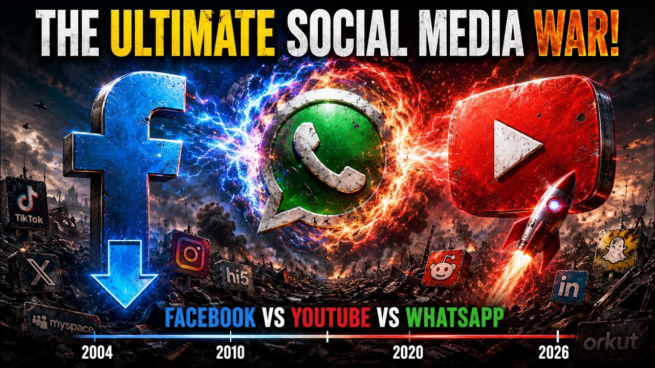 The Ultimate Social Media War (2004&ndash;2026) | Facebook vs TikTok vs YouTube