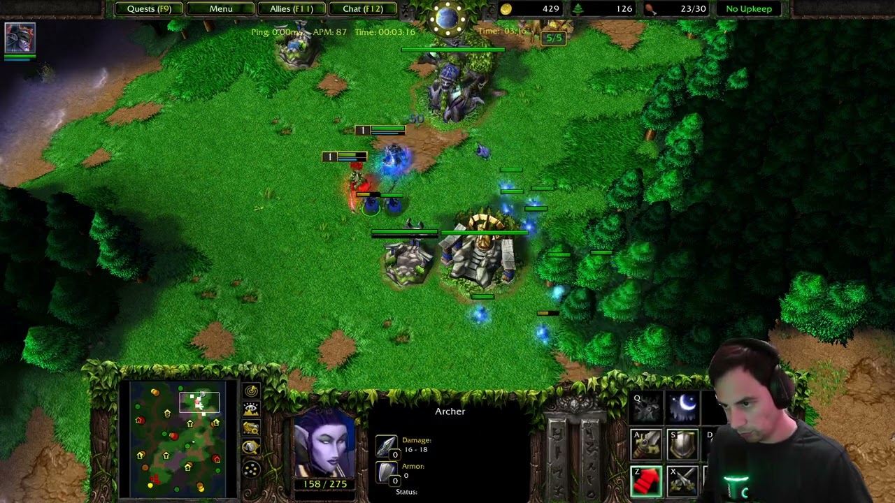 900 MMR Night Elf vs Blademaster harass into Wyverns