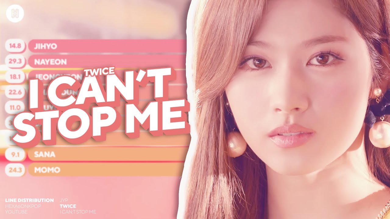TWICE - I Can't Stop Me Line Distribution (Color Coded)