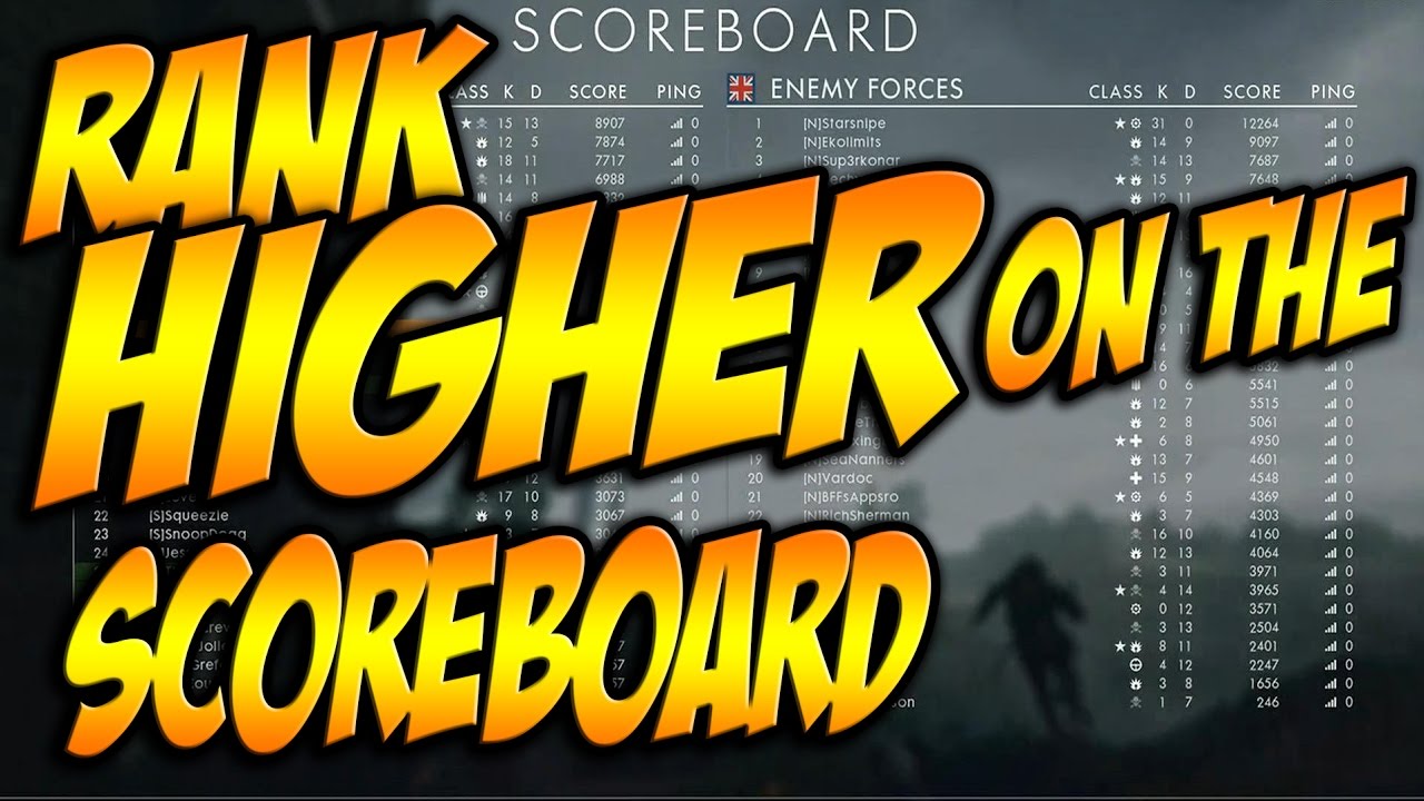 ★How To RANK HIGHER On The SCOREBOARD In Battlefield 1 [Master Battlefield 1] [G-Legend]★
