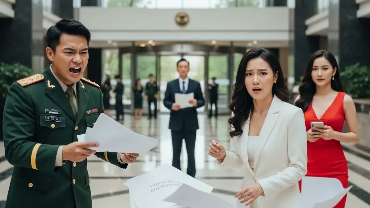 Đại tá giật hồ sơ trúng thầu khỏi tay vợ rồi ném xuống sảnh công ty, mười lăm phút sau cha anh xuất