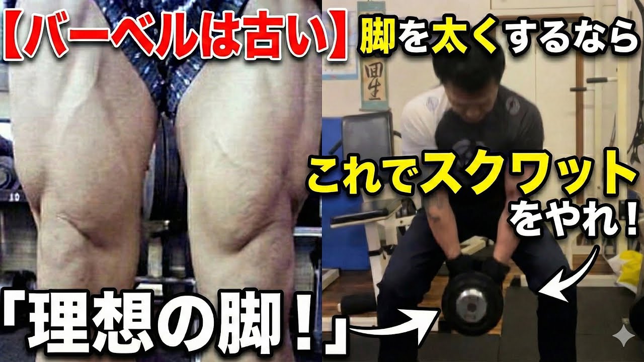 【バーベルは古い】ダンベル1個のスクワットで高回数が競輪選手並の脚を造る！#筋トレ#トレーニング#スクワット 