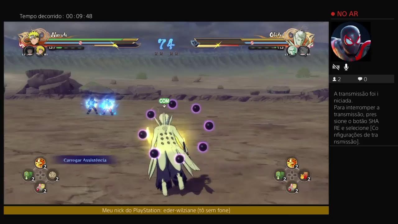 Jogando naruto storm 4