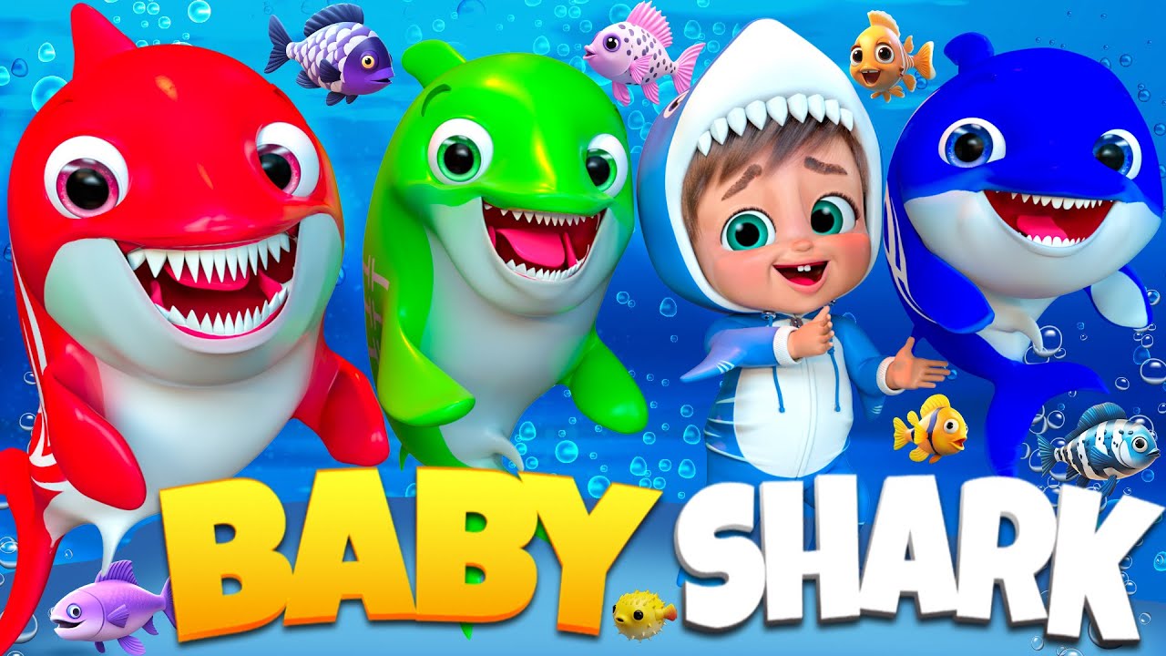 Baby Shark Splash Doo Doo , Happy Birthday Song - Nursery Rhymes - 