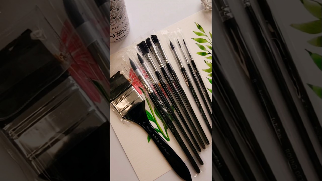 Unboxing my new Artegria watercolor brush set 