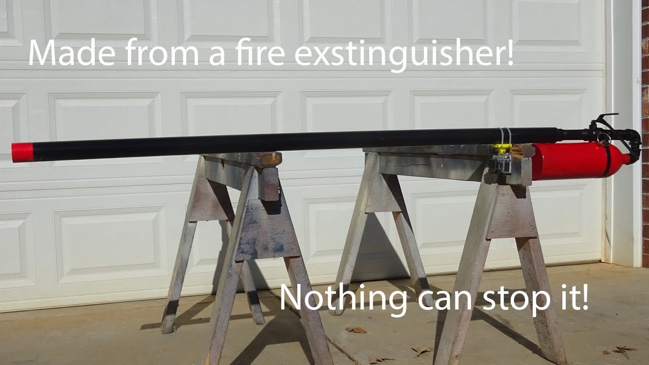 I made an air cannon using a fire extinguisher