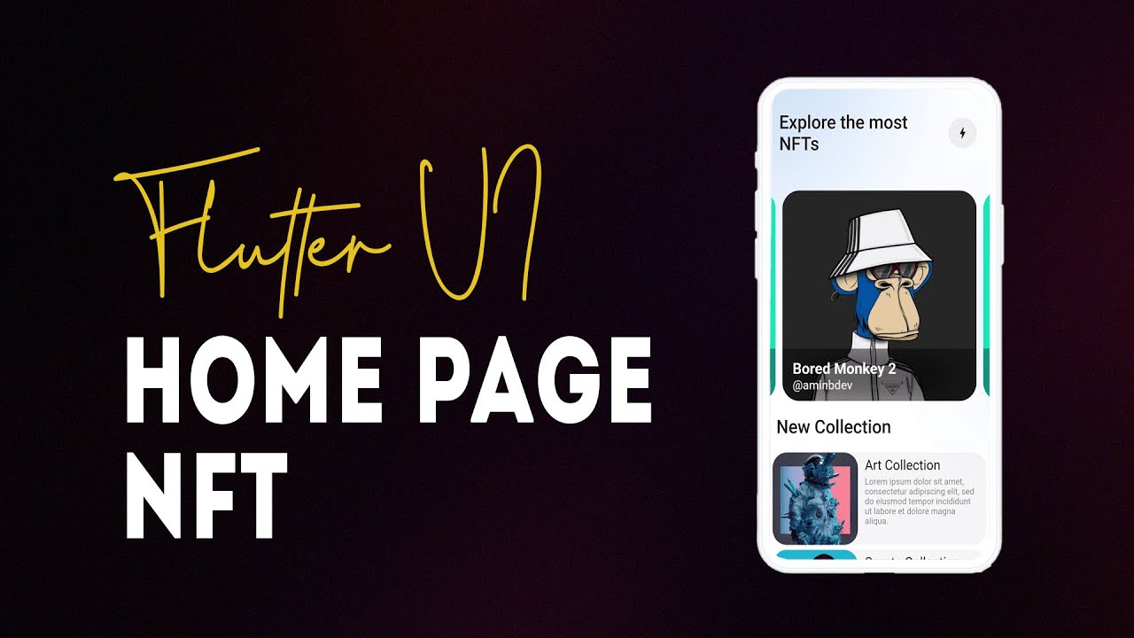 NFT home page app with Flutter • Ui