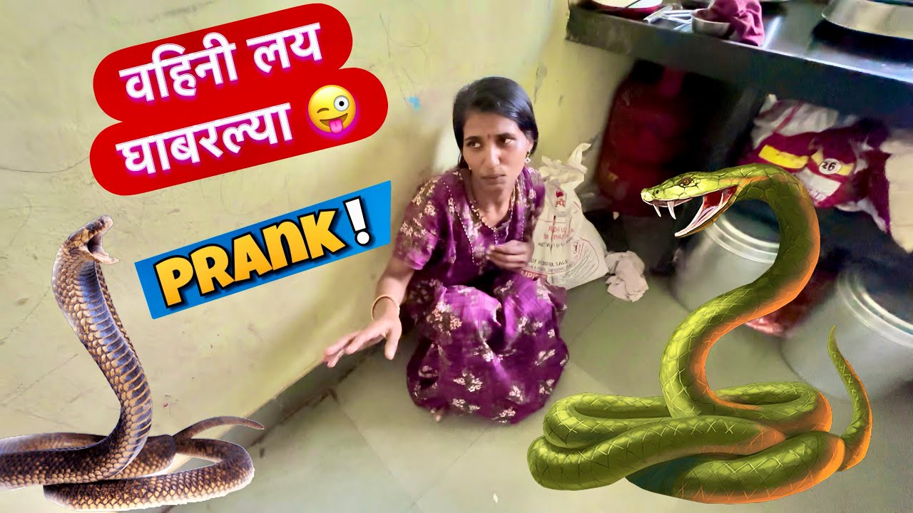 वहिनींवर केला सापाचा प्रॅंक 😜 लय घाबरल्या 