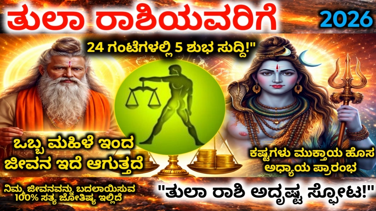 ತುಲಾ ರಾಶಿ : ಮಾರ್ಚ್ 15–21 ಭವಿಷ್ಯ |5 ದೊಡ್ಡ ಶುಭ ಸುದ್ದಿ ನಿಮ್ಮ ಜೀವನ ಸಂಪೂರ್ಣ ಬದಲಾಗಲಿದೆ! tula rashi kannada