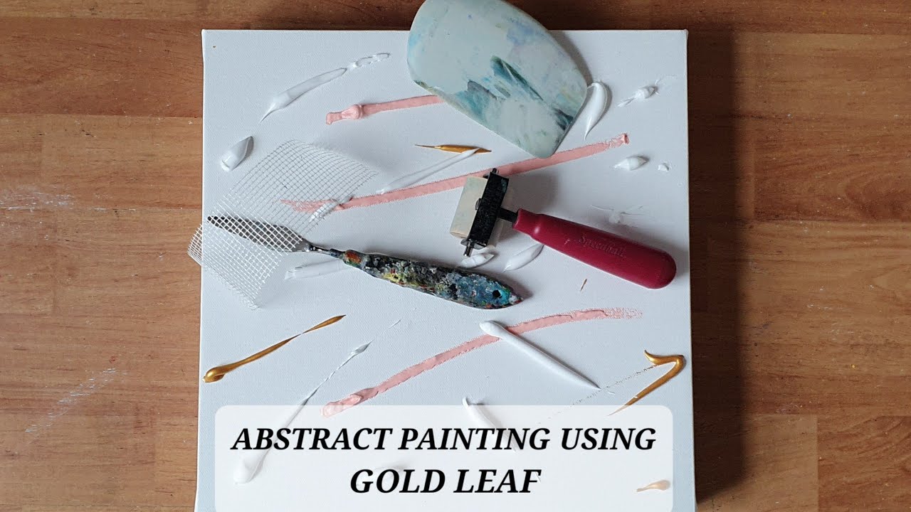 How to make modern abstract painting / Gold Leaf / Step by Step Painting Video 