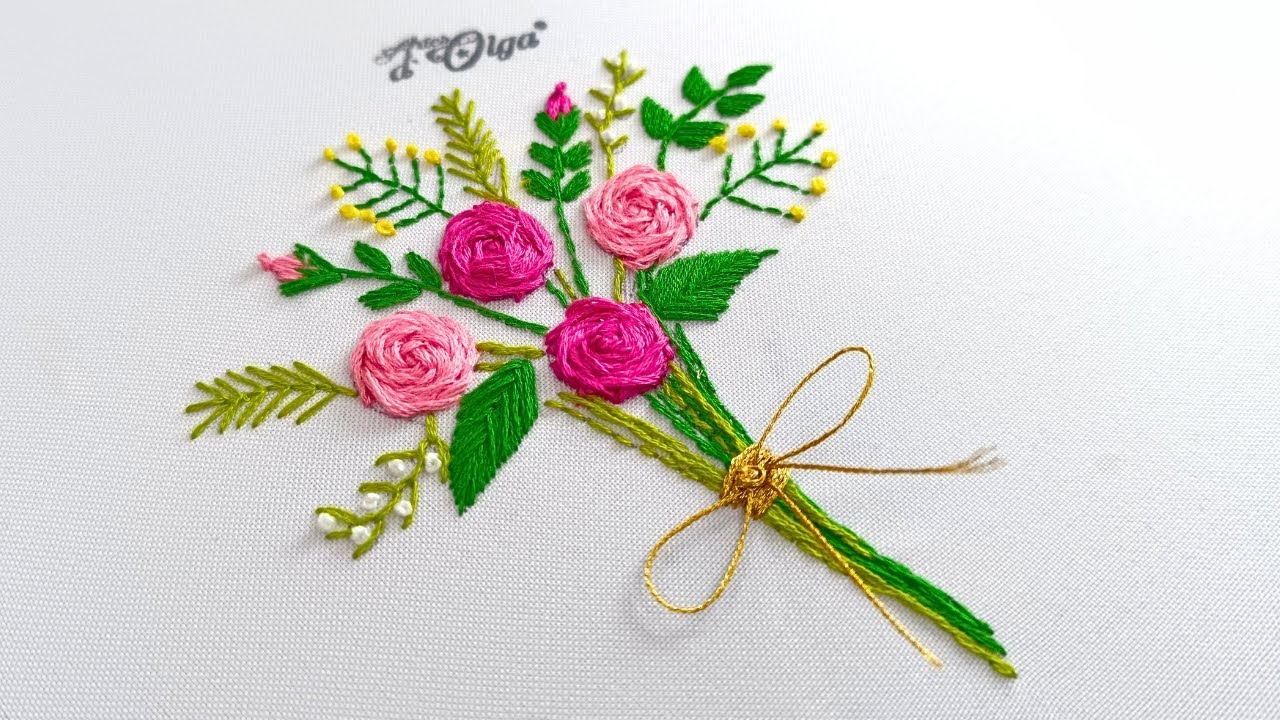 Hermoso Bouquet de Rosas en Puntada Cordón Paso a Paso | Artesd'Olga