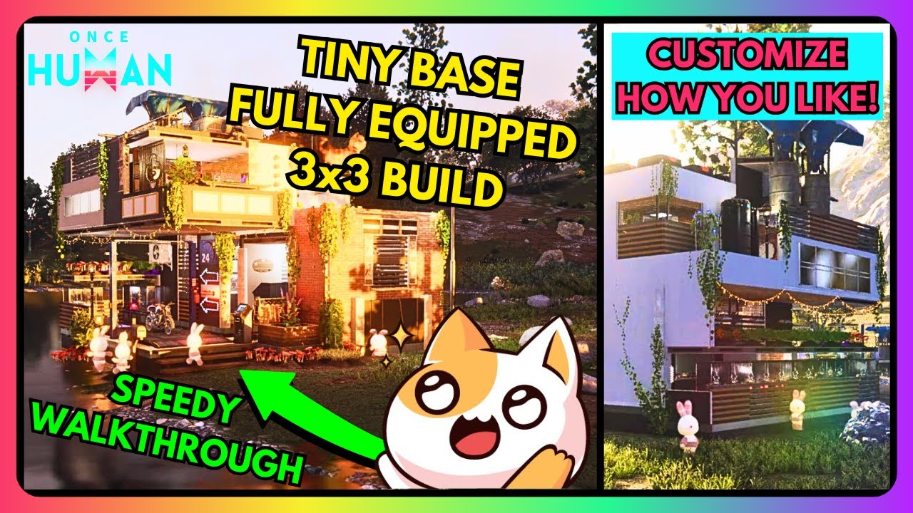 TINY BASE 3x3 Fully Equipped (SPEEDY WALKTHROUGH) - Once Human | HydraKo